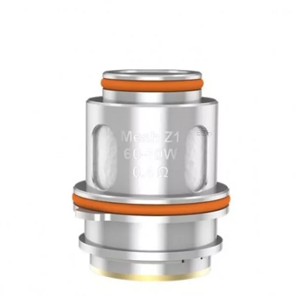 GeekVape Z M Z1 Z0.4 Verdampferkopf (Coil) in Silber mit orangem Ring, Einzelansicht