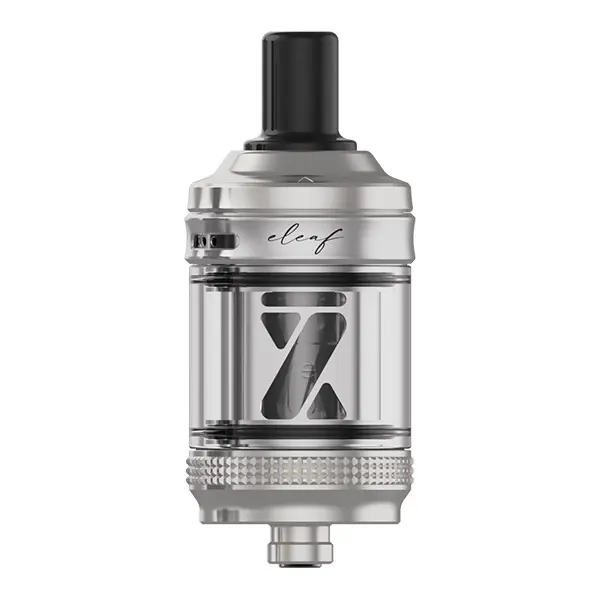 Eleaf GTL X Tank Verdampfer in Silber/Edelstahl – Seitenansicht mit Glastank und Coil