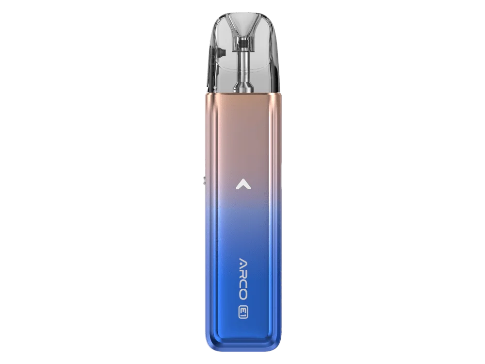 SMOK Arco E1 Pod-System in Blau-Gold Farbverlauf, kompaktes E-Zigaretten-Set, Vorderansicht