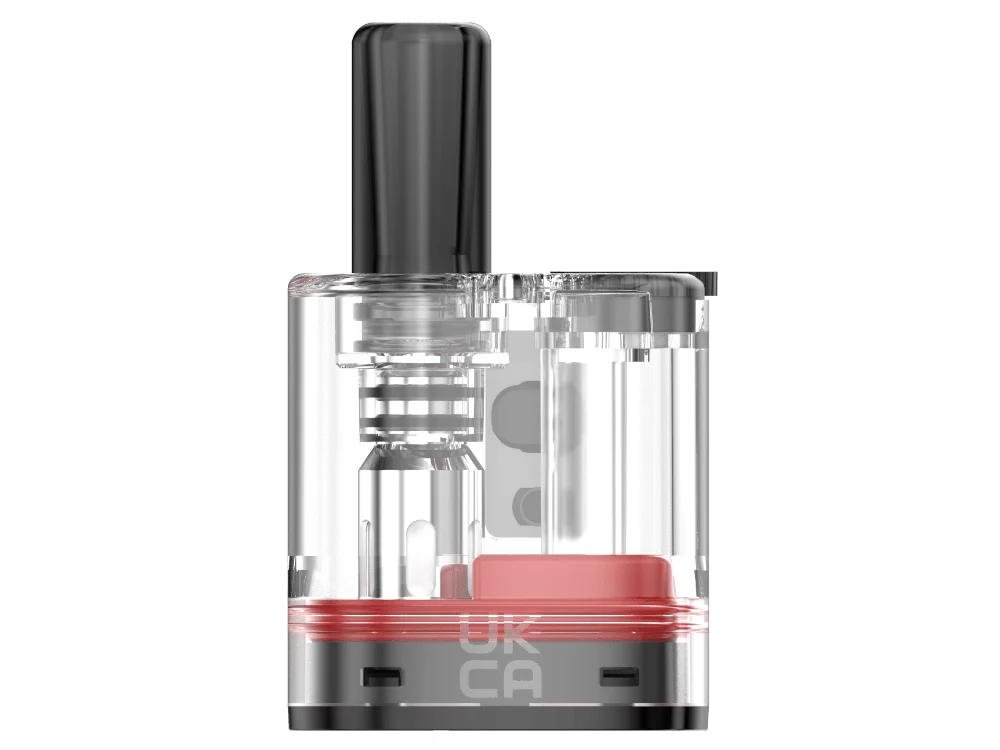 GeekVape S30 Boost Version Ersatz-Pod – einzelner transparenter Pod mit rotem Farbakzent, Nahaufnahme
