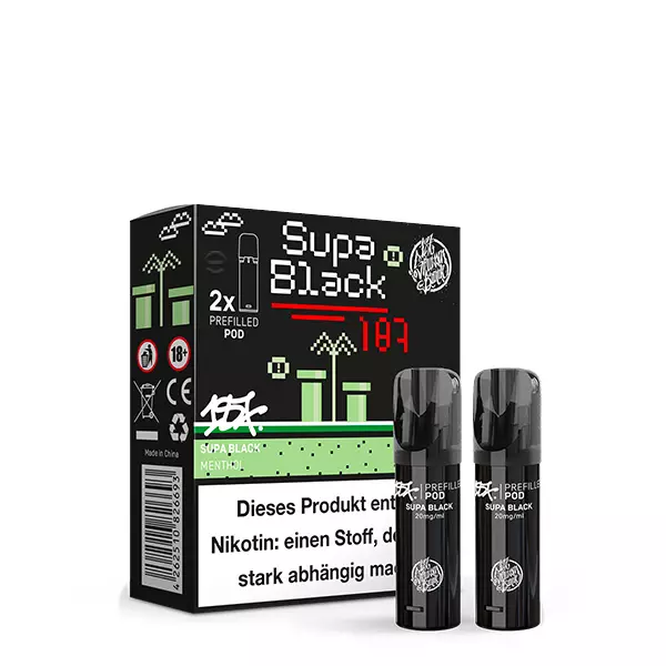2x 187 Strassenbande Prefilled Pod - Supa Black