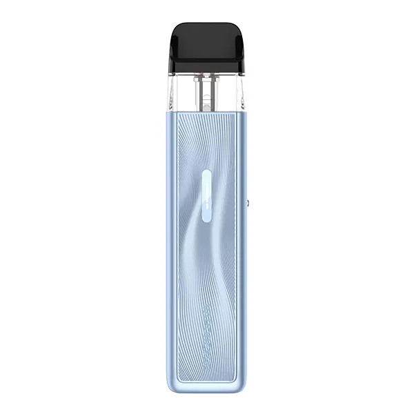 Vaporesso Xros 5 Mini Pod Kit in Hellblau mit Wellen-Muster, schlankes Pod-System in Frontansicht