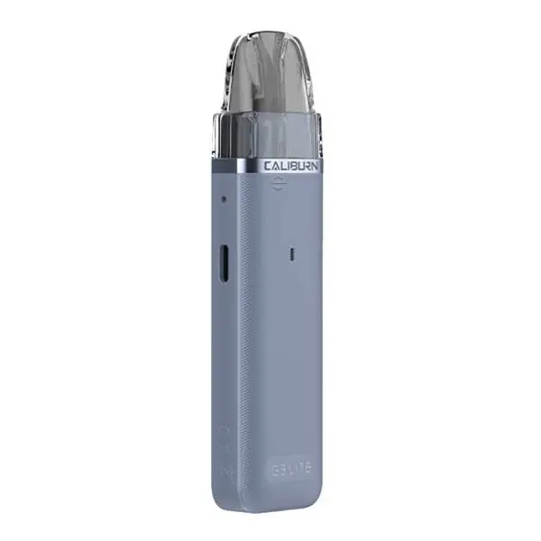 Uwell Caliburn G3 Lite Pod Kit in Blaugrau, schlanker Akkuträger mit aufgestecktem Pod, Vorderansicht
