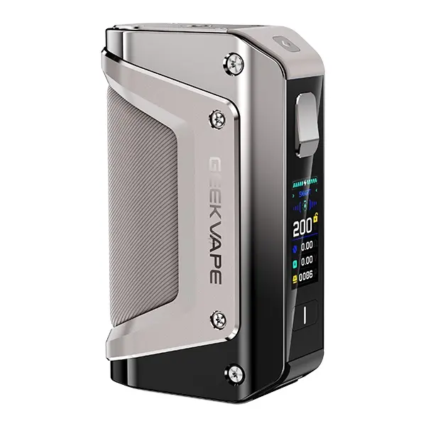 GeekVape Aegis Legend 3 Mod Akkuträger in Grau-Silber mit Carbon-Optik und Farbdisplay