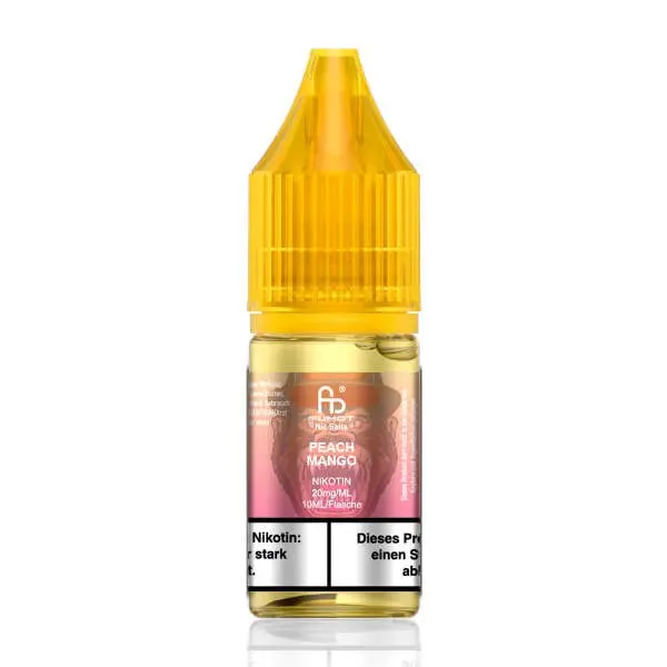 Fumot Peach Mango 10ml Nikotinsalz-Liquid Flasche mit gelbem Etikett, Einzelansicht