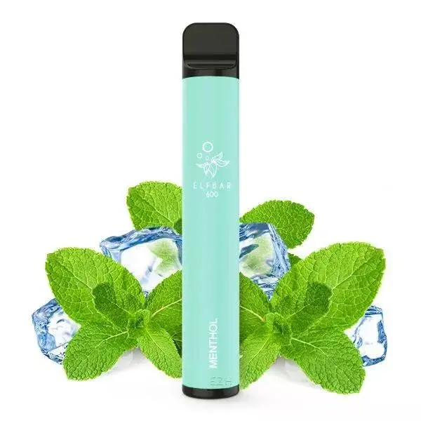 Elfbar 600 Einweg E-Zigarette in Hellblau, Menthol Ice Geschmack, 20mg/ml Nikotin