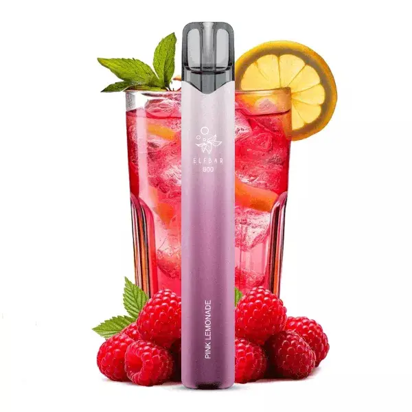 Elfbar 800 Einweg E-Zigarette Pink Lemonade in Rosa-Violett mit Himbeerlimonade und Zitronenscheibe