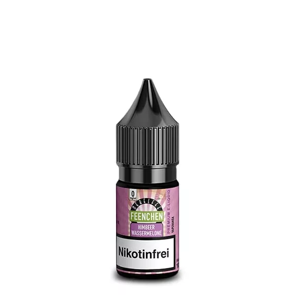 Nebelfee Himbeer Wassermelone Feenchen nikotinfreies eLiquid – 10ml Flasche mit pink-grünem Etikett und Schriftzug Nikotinfrei