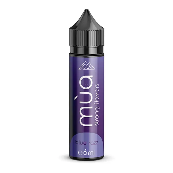 Mùa Blue Razz Longfill 60 ml, violette Flasche, Frontalansicht ohne Früchtedekor