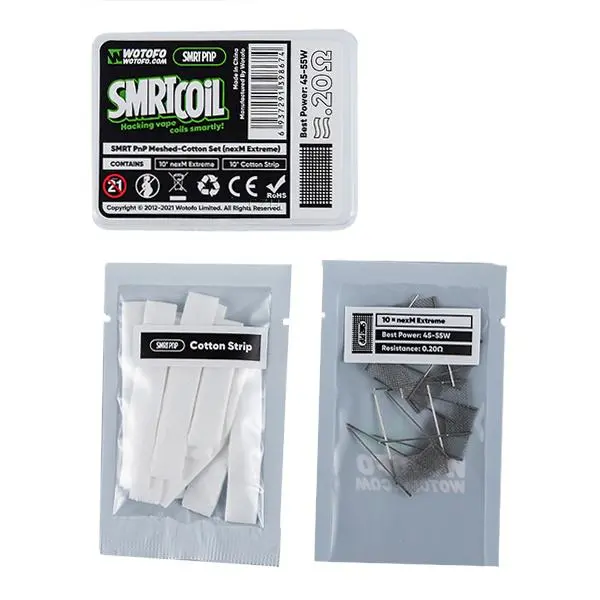 Wotofo - SMRT PnP Meshed Cotton Set - nexM Extreme Wotofo - SMRT PnP Meshed Cotton Set - nexM Extreme