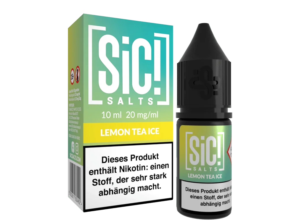 SiC! Salts Lemon Tea Ice 10ml Nikotinsalz-Liquid in hellgrüner Flasche mit weißem Etikett, 20 mg/ml