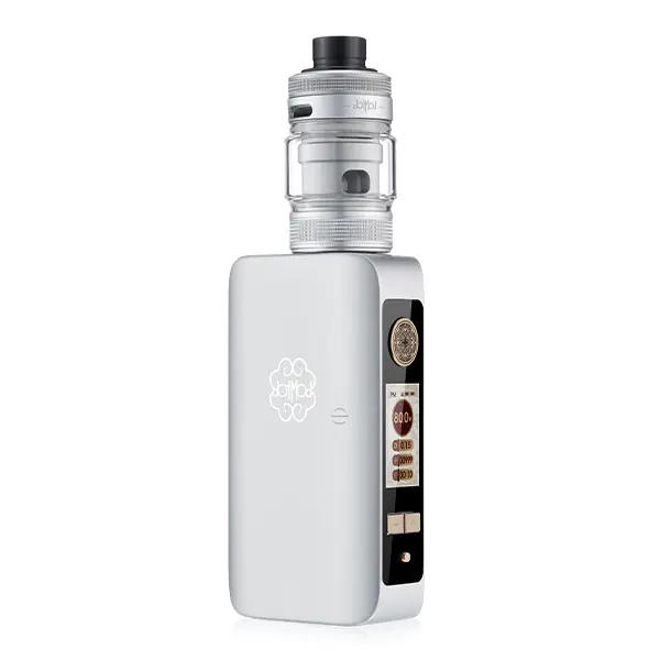 DotMod dotBox 220W V2 Kit in Silber – Box-Mod mit aufgesetztem Verdampfer, Frontansicht