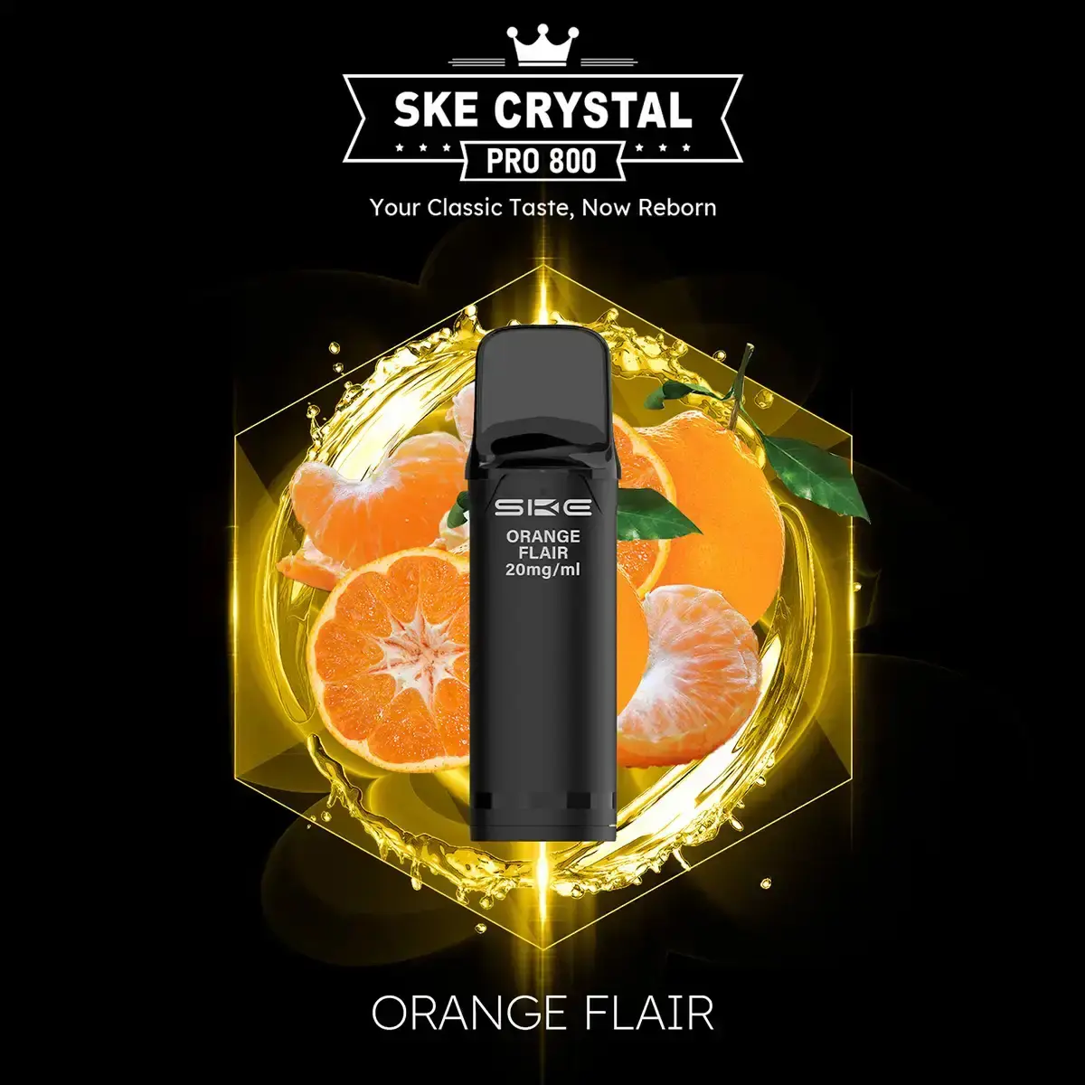 2x SKE - Crystal 800 Pro Prefilled Pod - Orange Flair
