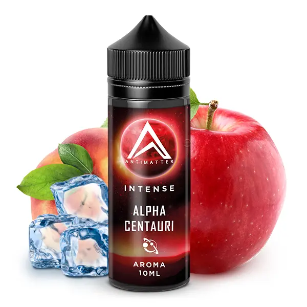 Antimatter Intense Alpha Centauri Longfill-Aroma 10ml Flasche mit rotem Apfel und Eis-Design