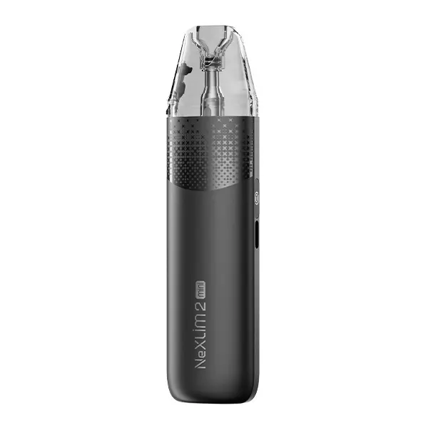 Oxva NeXlim 2 Mini Pod Kit in Dunkelgrau, schlankes Pod-System mit transparentem Tank, Frontansicht