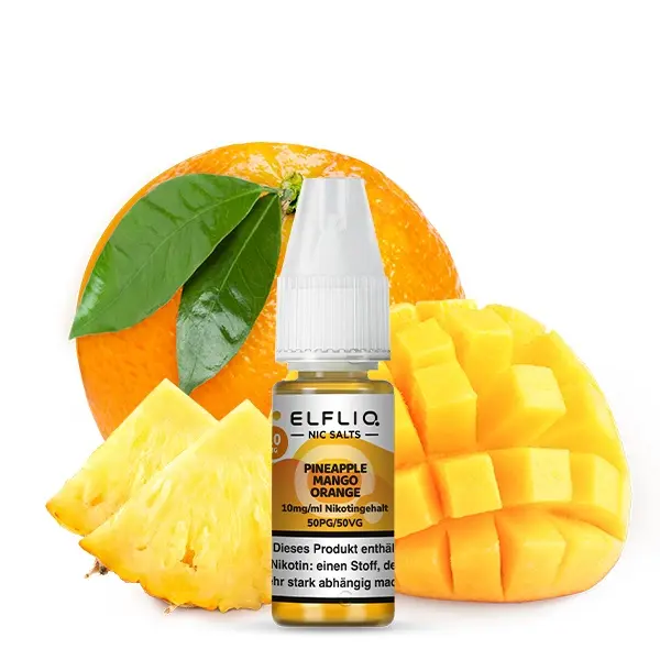 source826920.jpg Elfliq Pineapple Mango Orange 10ml Nikotinsalz-Liquid Flasche vor Ananas, Mango und Orange