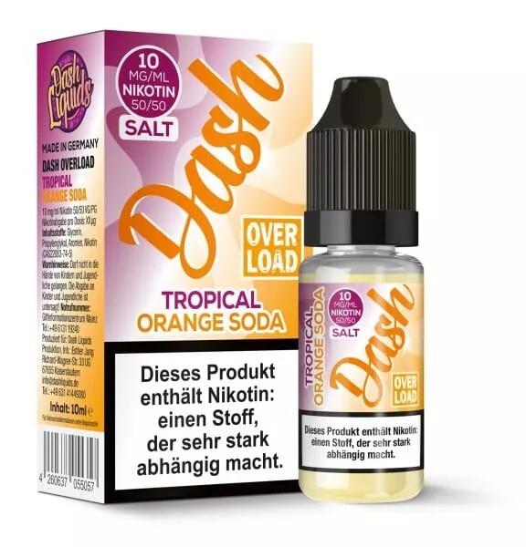 Dash Overload - Tropical Orange Soda - 10ml Nikotinsalz-Liquid