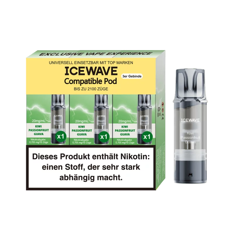 3x Icewave Prefilled Pod - Kiwi Passionsfruit Guava