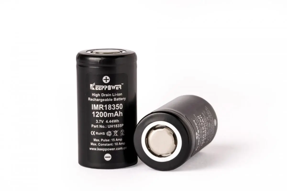 Keeppower IMR18350 - 1200mAh 10A (15A), 3,6V - 3,7V Li-Ionen-Akku