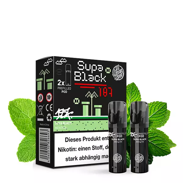 2x 187 Strassenbande Prefilled Pod - Supa Black