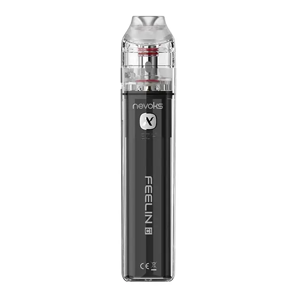 Nevoks Feelin C1 Pod Kit in Schwarz mit Logo-Aufdruck und aufgestecktem Pod, Frontansicht