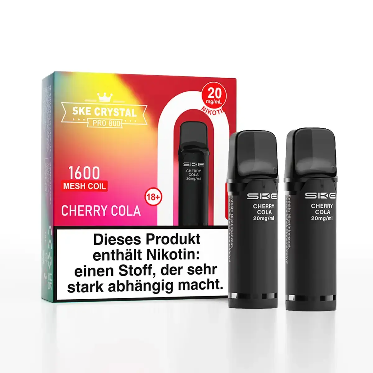 2x SKE - Crystal 800 Pro Prefilled Pod - Cherry Cola