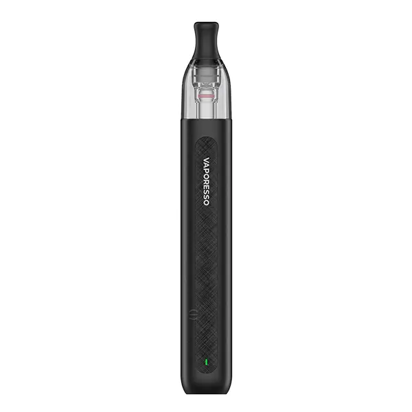 Vaporesso Eco One Pro Pod Kit in Schwarz, schlankes Stiftdesign mit transparentem Tank, Frontansicht