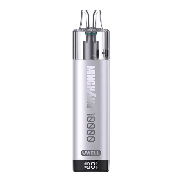 Uwell Nchku 10000 Refillable Pod Kit in Weiß mit transparentem Drip Tip, Frontansicht