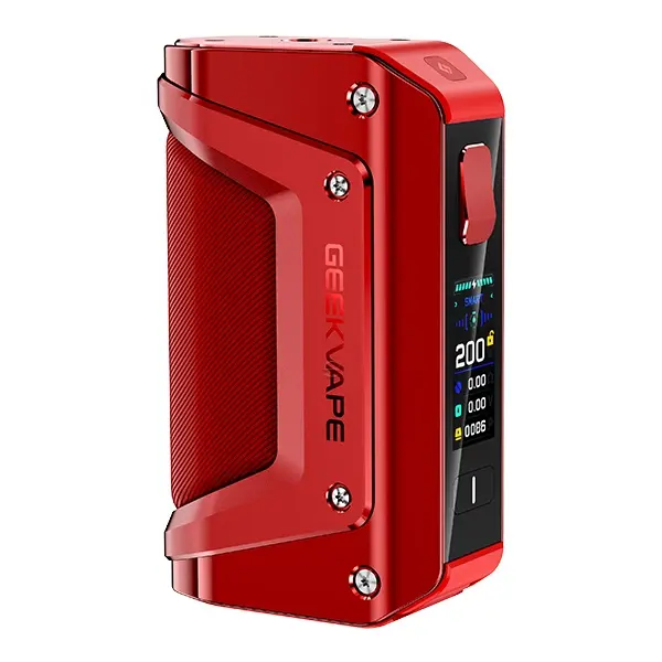 GeekVape Aegis Legend 3 Mod Akkuträger in Rot mit Farbdisplay, robustes Box-Mod-Design, Frontansicht