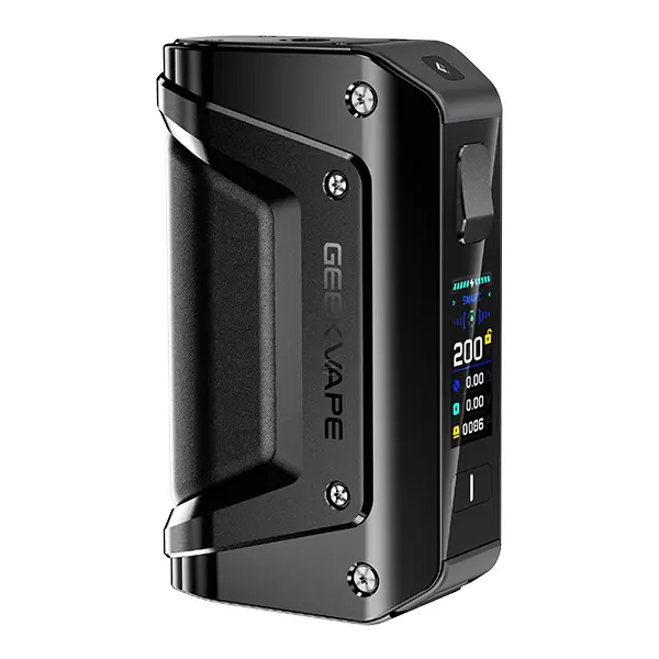 GeekVape Aegis Legend 3 Mod Akkuträger in Schwarz mit Farbdisplay, robustes Box-Mod-Design, Frontansicht