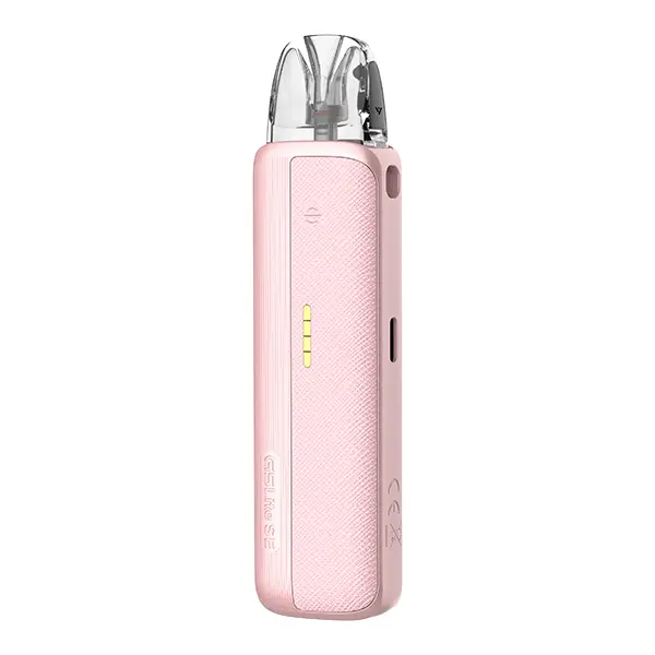 Uwell Caliburn G5 Lite SE Pod Kit in Zartrosa mit strukturierter Oberfläche und gelbem Seitenknopf