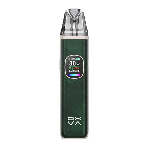 Oxva Xlim Pro 2 Kit in Dunkelgrün – schlankes Pod-System mit Farbdisplay und transparentem Pod, Frontansicht