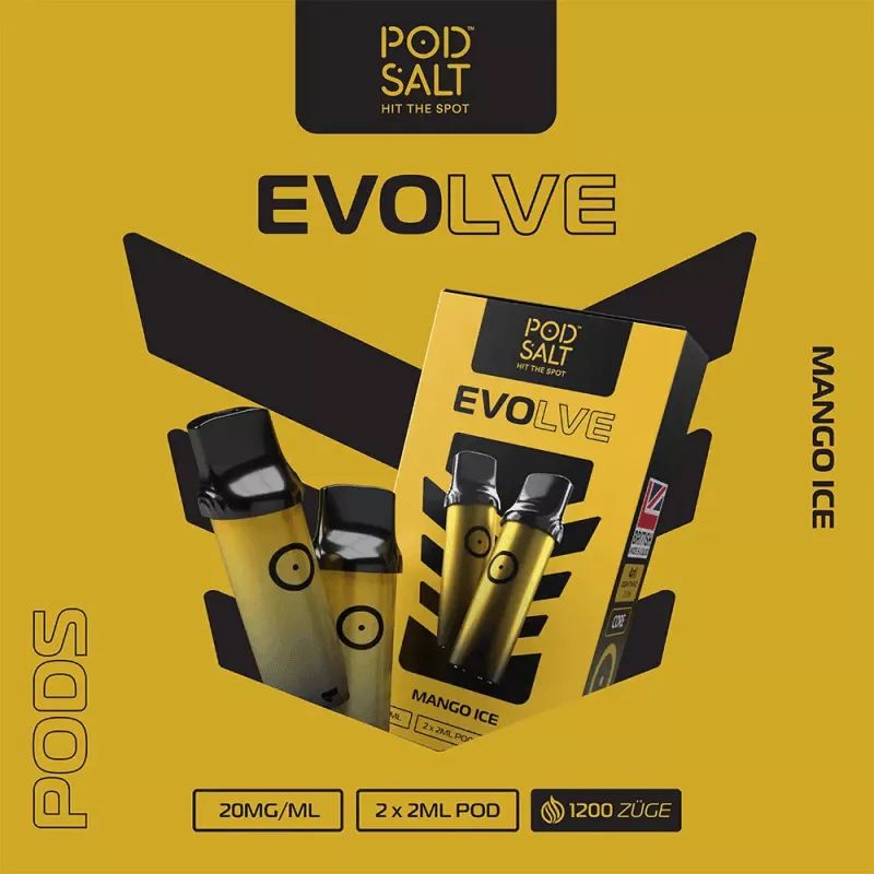 2x Pod Salt Evolve Prefilled Pod - Mango Ice 20mg