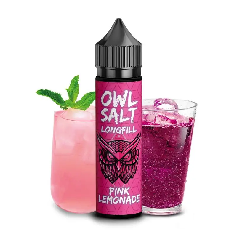 OWL Salt Pink Lemonade Longfill 20ml Flasche in Pink mit Limonadenglas und Minze