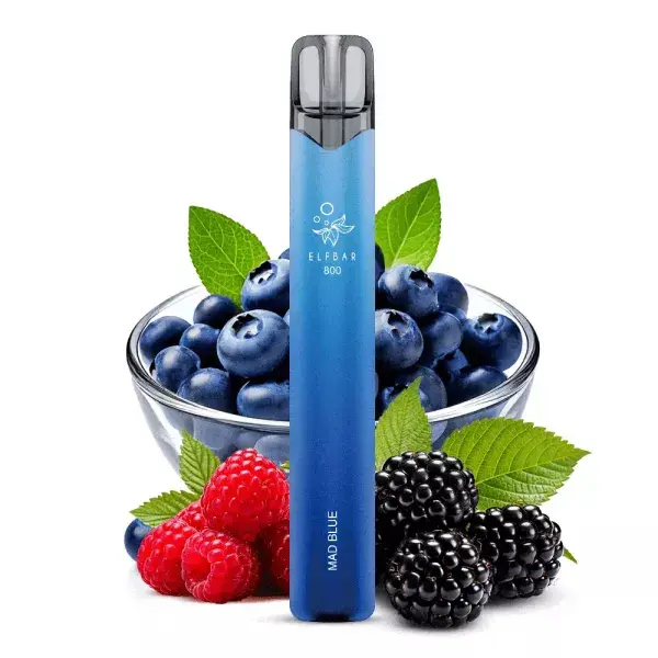 Elfbar 800 Einweg E-Zigarette in Blau mit Blaubeeren, Himbeeren und Brombeeren – Mixed Berry Geschmack