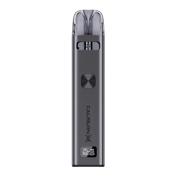 Uwell Caliburn G3 Pod Kit E-Zigarette in Grau, schlanker Akkuträger mit Pod, Frontansicht