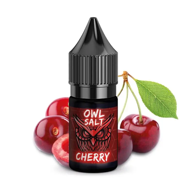 OWL Salt Cherry 10ml Nikotinsalz-Liquid – schwarze Flasche mit Kirschen-Motiv