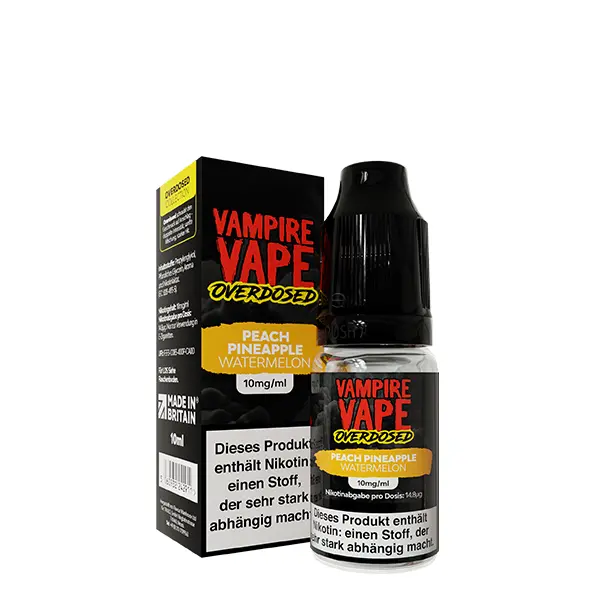 Vampire Vape Peach Pineapple Watermelon Nikotinsalz-Liquid 10ml Flasche mit goldener Verpackungsbox