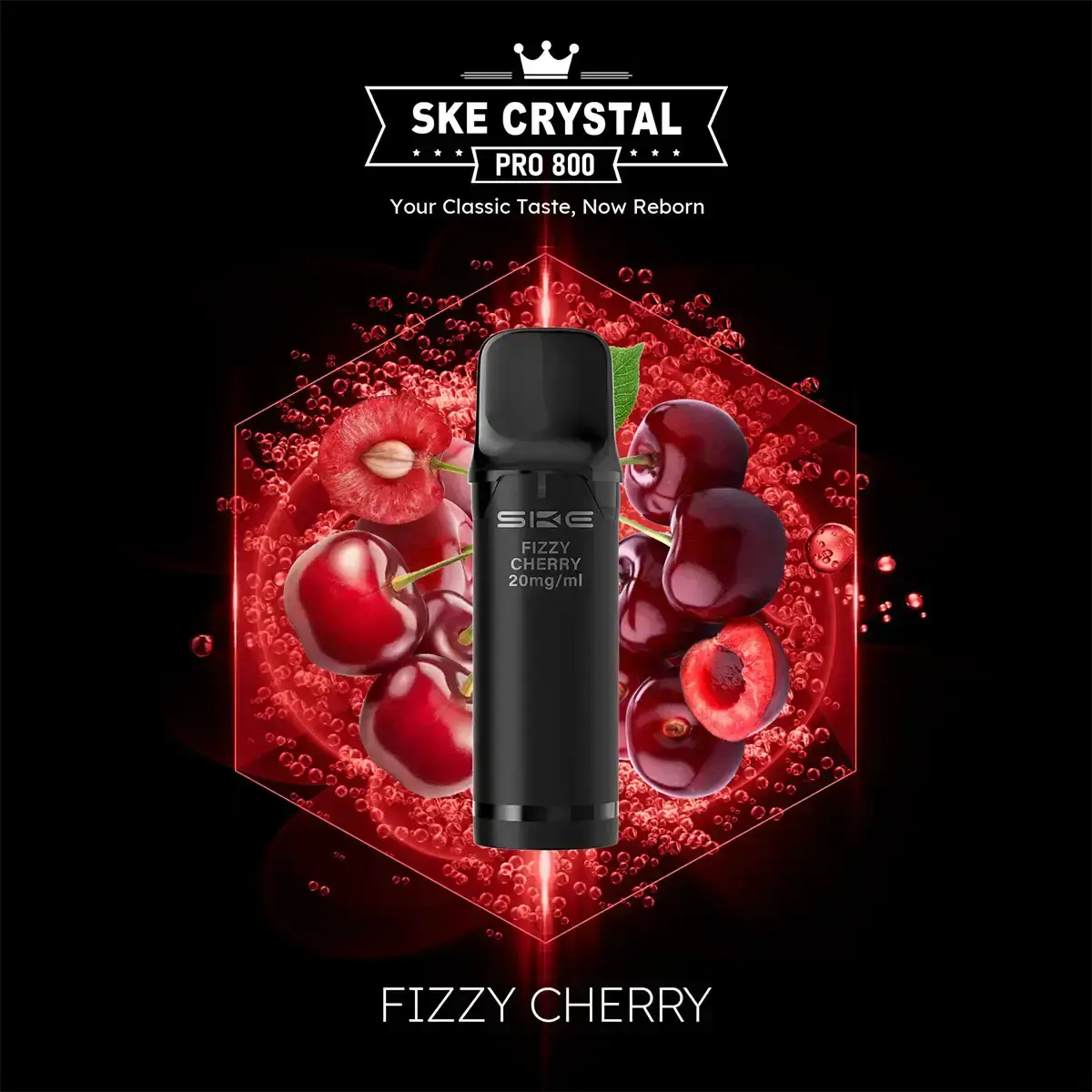 2x SKE - Crystal 800 Pro Prefilled Pod - Fizzy Cherry