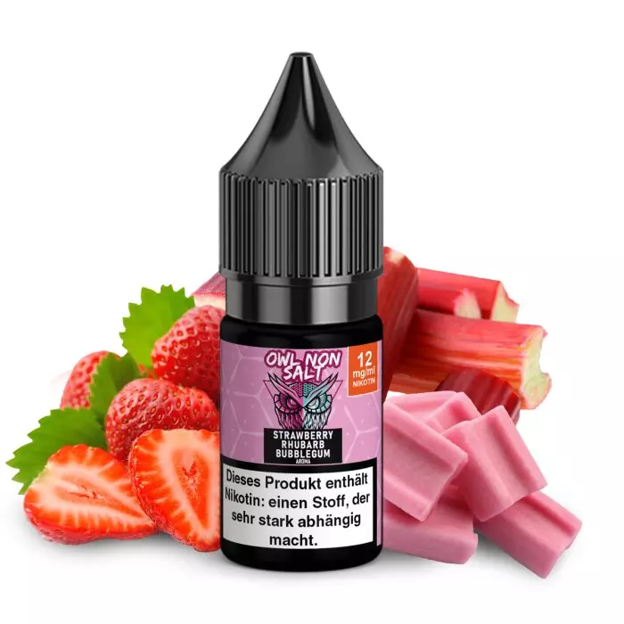 OWL Non-Salt - Strawberry Rhubarb Bubblegum - 10ml Liquid