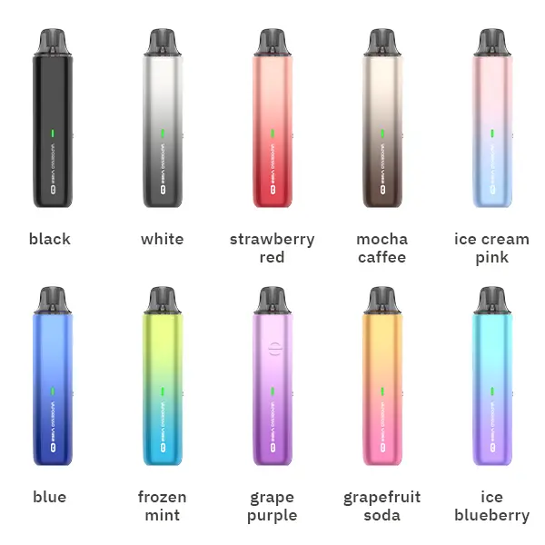 Vaporesso Vibe SE Pod Kit – Übersicht aller 10 Farbvarianten (Schwarz bis Ice Blueberry)