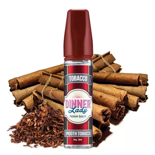 Dinner Lady Smooth Tobacco Longfill 50ml Flasche mit Tabakblättern und Zimtstangen