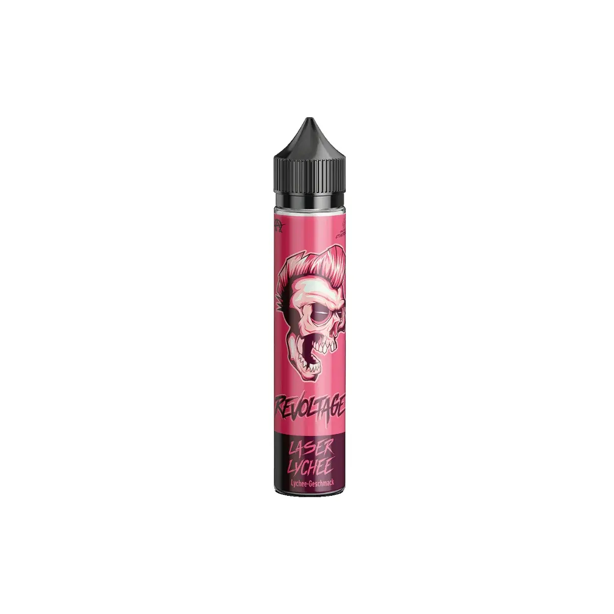 Revoltage Laser Lychee Longfill 20-ml-Flasche mit pinkfarbener Verpackung