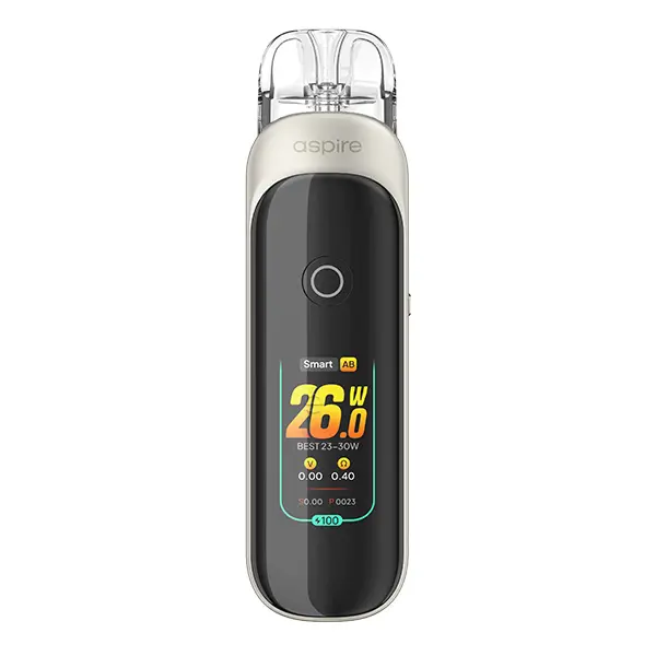 Aspire Pixo Pod Kit in Champagner-Gold – Pod-System mit farbigem OLED-Display und transparentem Tank