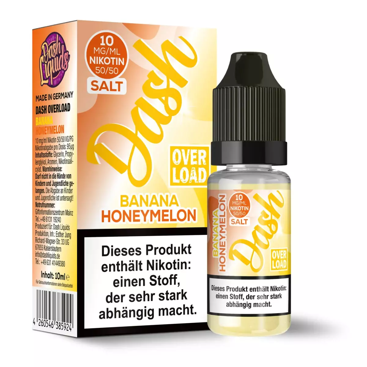 Dash Overload - Banana Honeymelon - 10ml Nikotinsalz Liquid