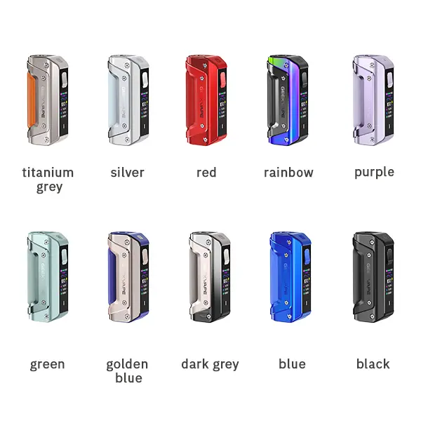 GeekVape Aegis Solo 3 Mod Akkuträger alle 10 Farbvarianten: titanium grey, silver, red, rainbow, purple, green, golden blue, dark grey,