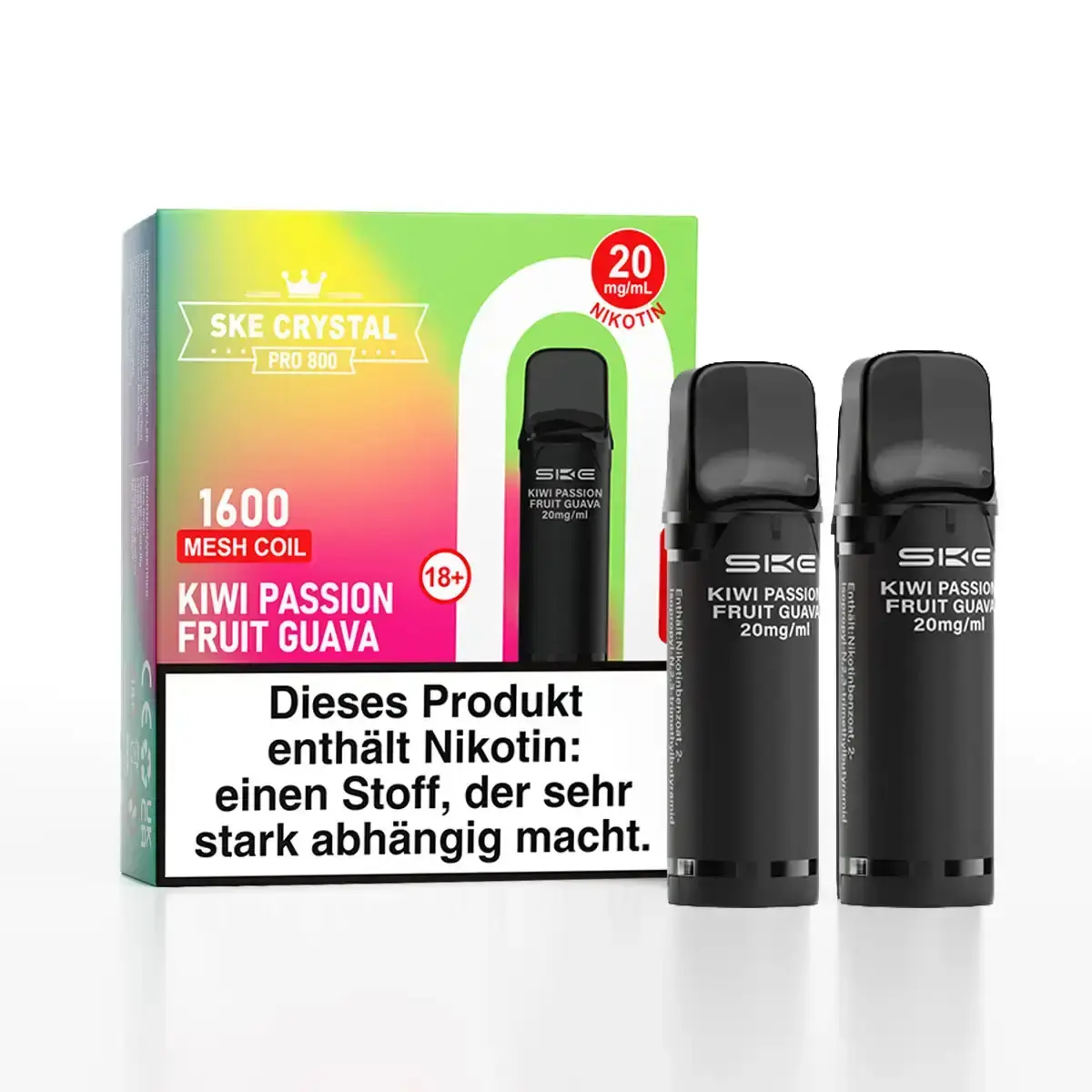 2x SKE - Crystal 800 Pro Prefilled Pod - Kiwi Passion Fruit Guava