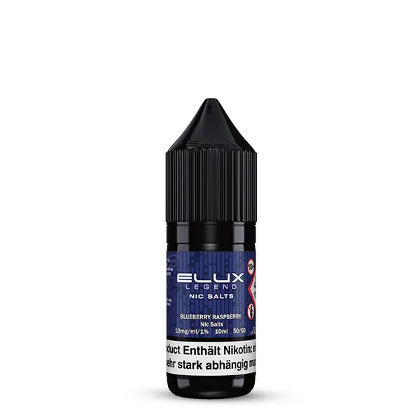 elux-blueberry-raspberry-2.jpg Elux Nikotinsalz-Liquid Blueberry Raspberry 10ml in dunkler Flasche mit blau-lila Etikett