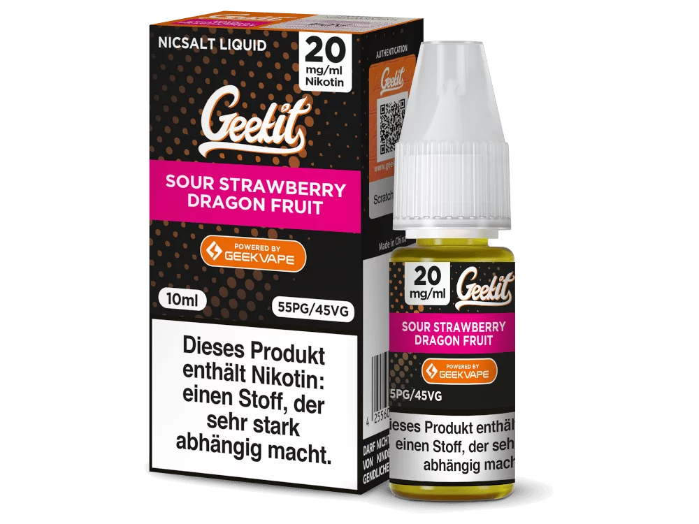 Geekit - Sour Strawberry Dragon Fruit - 10ml Nikotinsalz-Liquid