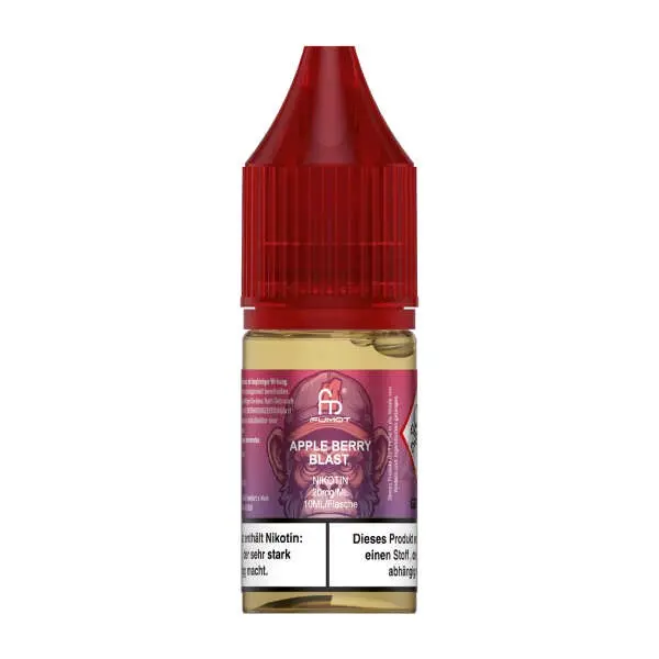 Fumot Apple Berry Blast 10ml Nikotinsalz-Liquid – rote Flasche vor neutralem Hintergrund